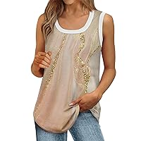 Womens Tank Tops U Neck Casual Flowy Loose Tank Tops Graphic Workout Dressy Basic Cute Tank Tops