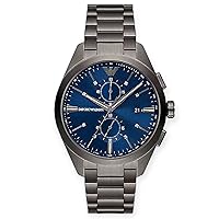 Emporio Armani Men's Chronograph Movement Stainless Steel Watch 43 mm Case Size