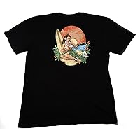 Men’s Hawaiian T Shirt with Hula Girl Playing The Ukulele–A Great Novelty Adult Tshirt Gift