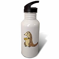 3dRose Cute Funny Unique Pangolin eating Pizza Cartoon - Water Bottles (wb_355070_2)