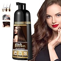 Hair Color Dye Shampoo Dark Brown for Gray Hair, Instant Natural Hair Dye Shampoo for Women & Man, 3-In-1 & Semi-Permanent, Herbal Ingredients & Ammonia-Free, Fast Acting and Long Lasting (DARK BROWN)