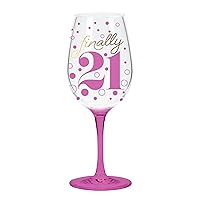 QWGO-20897 21' 21st Acrylic Wine Glass, 12 oz, Finally 21 Birthday