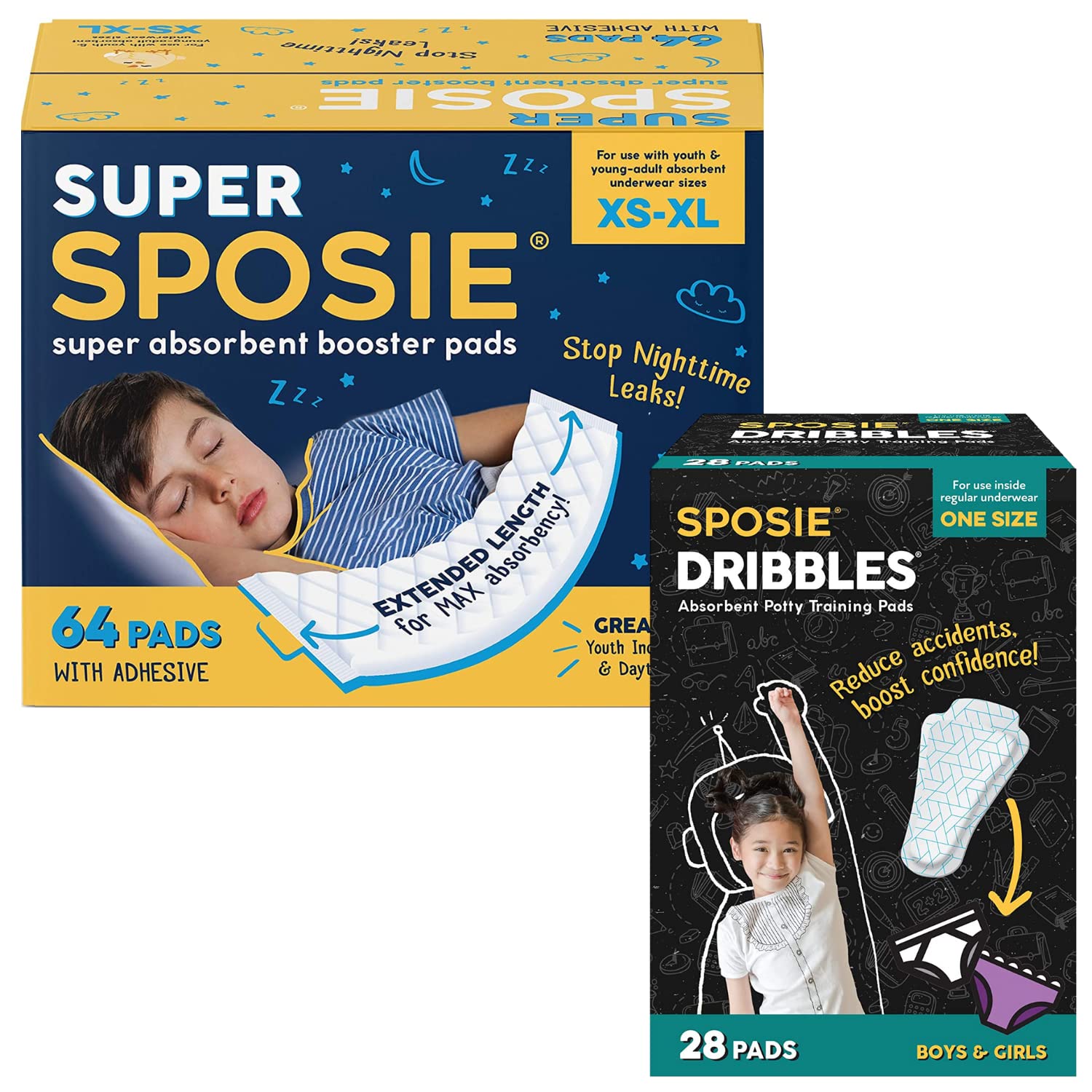 Sposie Diaper Booster Pads - Underwear and Diaper Liners for Potty Training, Potty Training Underwear Inserts and Incontinence Underwear Liners