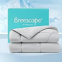 Bedsure Breescape Cooling Comforter Queen Size, Double-Sided Cool Tech Comforter, Soft Cooling Comforter for Hot Sleepers,Q-Max>0.4, Breathable & Lightweight Comforter Queen Duvet Insert(Grey,88