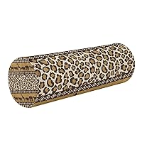 Cervical Bolster Pillow Case African Style Brown Wild Animal Neck Roll Pillows 17