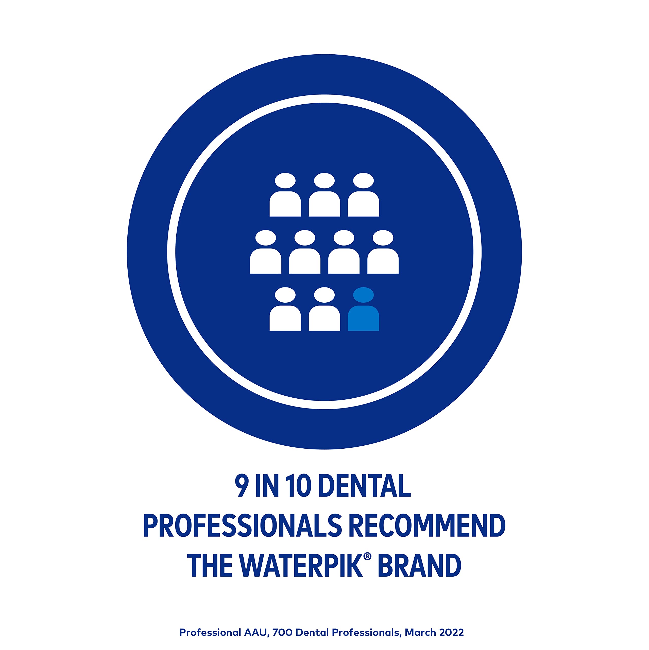 Waterpik Aquarius Water Flosser Professional For Teeth, Gums, Braces, Dental Care, Electric Power With 10 Settings, 7 Tips For Multiple Users And Needs, ADA Accepted, Blue WP-663