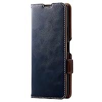Elecom Xperia 10 IV (SO-52C SOG07 A202SO) Case Cover Folio Leather Shockproof Magnetic Flap with Strap Hole Navy PM-X222PLFYNV