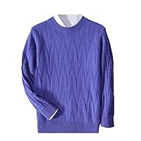 Autumn and Winter 100% Sweater Men's O-Neck Thickened Business Casual Long-Sleeved Large Size Warm Knitted Cashmere Top