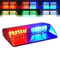 Xprite RGB LED High Intensity Emergency Hazard Warning Strobe Lights w/Suction Cups for Police Volunteer Firefighter Law Enforcement Vehicles Truck Interior Roof Windshield Dash Deck Flash Light