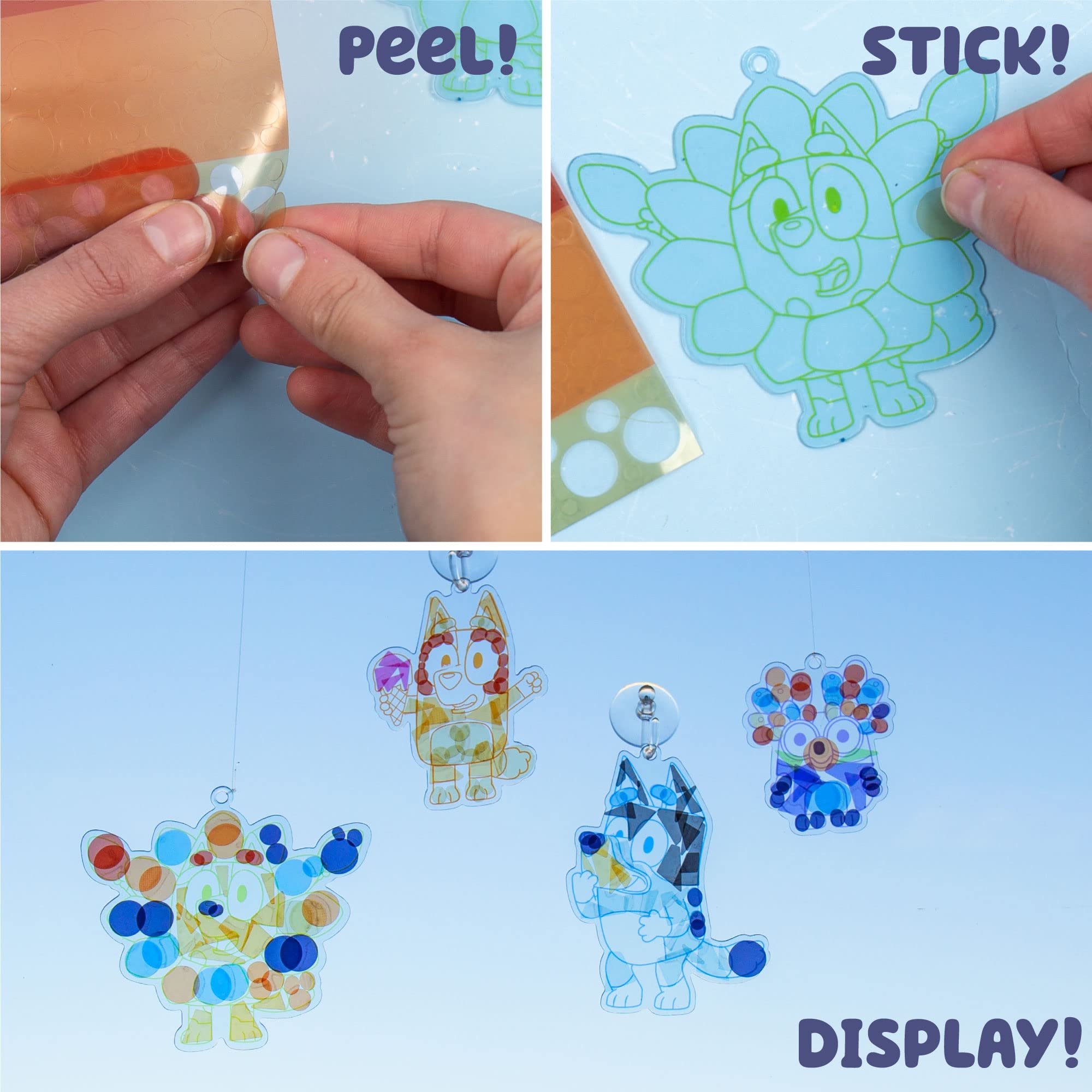 Bluey Ultimate Activity Backpack, Create Your Own Suncatchers & Reveal Surprise Scenes, Perfect for Travel, Road Trip Toy, or Toddler Gift Bluey Birthday Party, Great Activity Set for Kids 3, 4, 5, 6