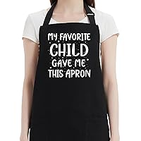 Funny Cooking Aprons for Mom Dad - Black Funny Kitchen Chef Grilling BBQ Aprons for Women and Men with 2 Pockets - Birthday Mother’s Day Gifts for Mom - Father’s Day Christmas Gifts for Dad