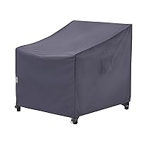 Patio Chair Covers, Heavy Duty Waterproof UV Resistant Outdoor Large Deep Seat Lounge Chair Club Chair Cover, Grey, 40