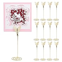 CHGCRAFT 12PCS Butterfly Table Number Holders Place Card Holder Photo Holders for Tables Cards Stand Name Menu Clips Table Sign Holders for Wedding Anniversary Birthday, Gold