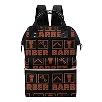 Barber Tool Trucker Durable Travel Laptop Hiking Backpack Waterproof Fashion Print Bag for Work Park Black-Style