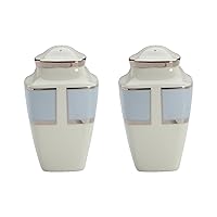 Blue Frost Square Salt and Pepper Set, White