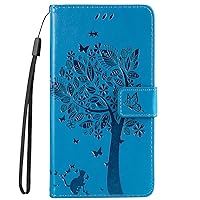 Wallet Case Compatible with Huawei Mate 30 Pro, Big Tree PU Leather Flip Folio Shockproof Cover for Mate 30 Pro (Blue)
