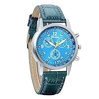 Avaner Men's Analogue Quartz Watch with Leather Strap Three Time Zone Display Fashionable Casual for Men