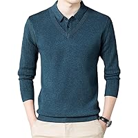 Man's Polo Shirts Solid Autumn Winter Long Sleeve Warm Streetwear Loose Fit Casual Shirt