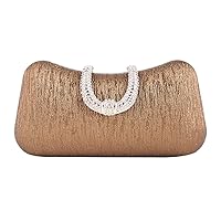 Womens Elegant Pleated Sparkling Snap Ship Type Party Bag