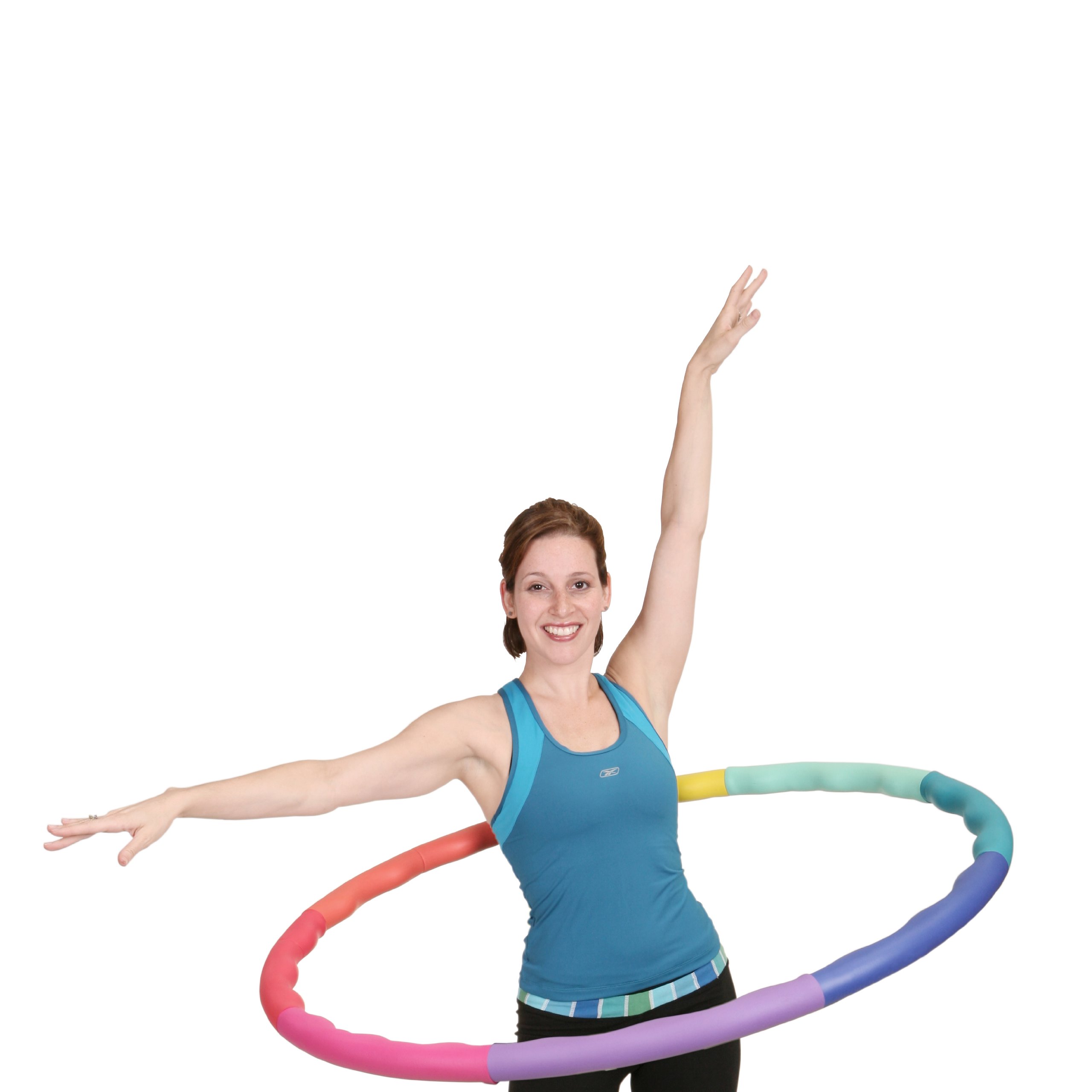 Sports Hoop Weighted Hula Hoop, ACU Hoop 3M - 3.2lb Medium, Weight Loss Fitness Exercise with Wavy Ridges (Rainbow Colors)