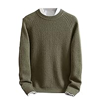 Cashmere Sweater Men's Winter Thickened Round Neck Pullover Large Knitted Casual Sweater