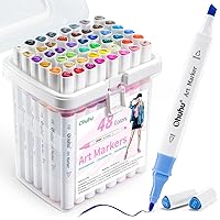 Ohuhu Markers for Adult Coloring Books: 60 Colors Coloring Markers Dual  Tips Fine & Brush Pens Water-Based Art Markers for Kids Adults Drawing