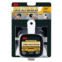 3M High Strength Large Hole Repair Kit, Includes Fiber Reinforced Spackling Compound (12 oz.), Repair Plate, Putty Knife and Sanding Sponge, For Easy Wall Repair, No Shrinking or Cracking (LHR-KIT)