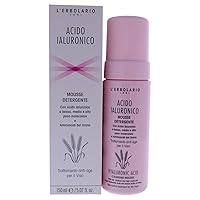 L'Erbolario Hyaluronic Acid Cleansing Mousse - Super Soft Age-Control Foam Treatment For The Face - Helps Keep Moisture From Evaporating - Gently Cleanses For Firm And Toned Skin - 5.07 Oz Cleanser