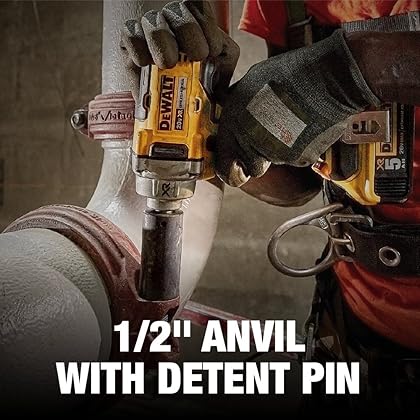 DEWALT 20V MAX* XR Cordless Impact Wrench Kit with Detent Pin Anvil, 1/2-Inch (DCF894P2)
