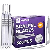 Pack of 4 Scalpel Handles #3 + 500 Scalpel Blades #11 Set