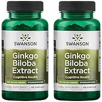 Swanson Ginkgo Biloba Extract 24% 60 Milligrams 120 Capsules (2 Pack)