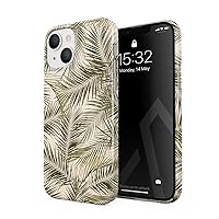 BURGA Phone Case Compatible with iPhone 13 Mini - Green Palm Leaves Leaf Tropical Exotic Natural Earthy Cute for Girls Thin Design Durable Hard Shell Plastic Protective Case