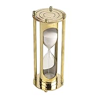 Antique Golden Hourglass Sand Timer with White Sand Nautical Hourglass with Sparkling White Sand Wooden & Brass Vintage Antique Style Antique Nautical Collectors Gift (7