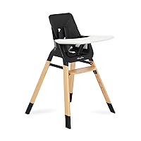 Nibble Wooden Compact High Chair in Black | Light Weight | Portable |Removable seat Cover I Adjustable Tray I Baby and Toddler
