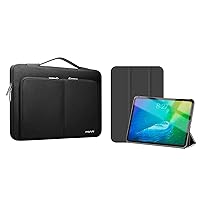 MOSISO Compatible with iPad 10th Generation Case 10.9 inch 2022&13-13.3 inch 360 Protective Laptop Sleeve Bag,Slim Protective Cover PC Frosted Back Shell Smart Stand Tablet Case, Black
