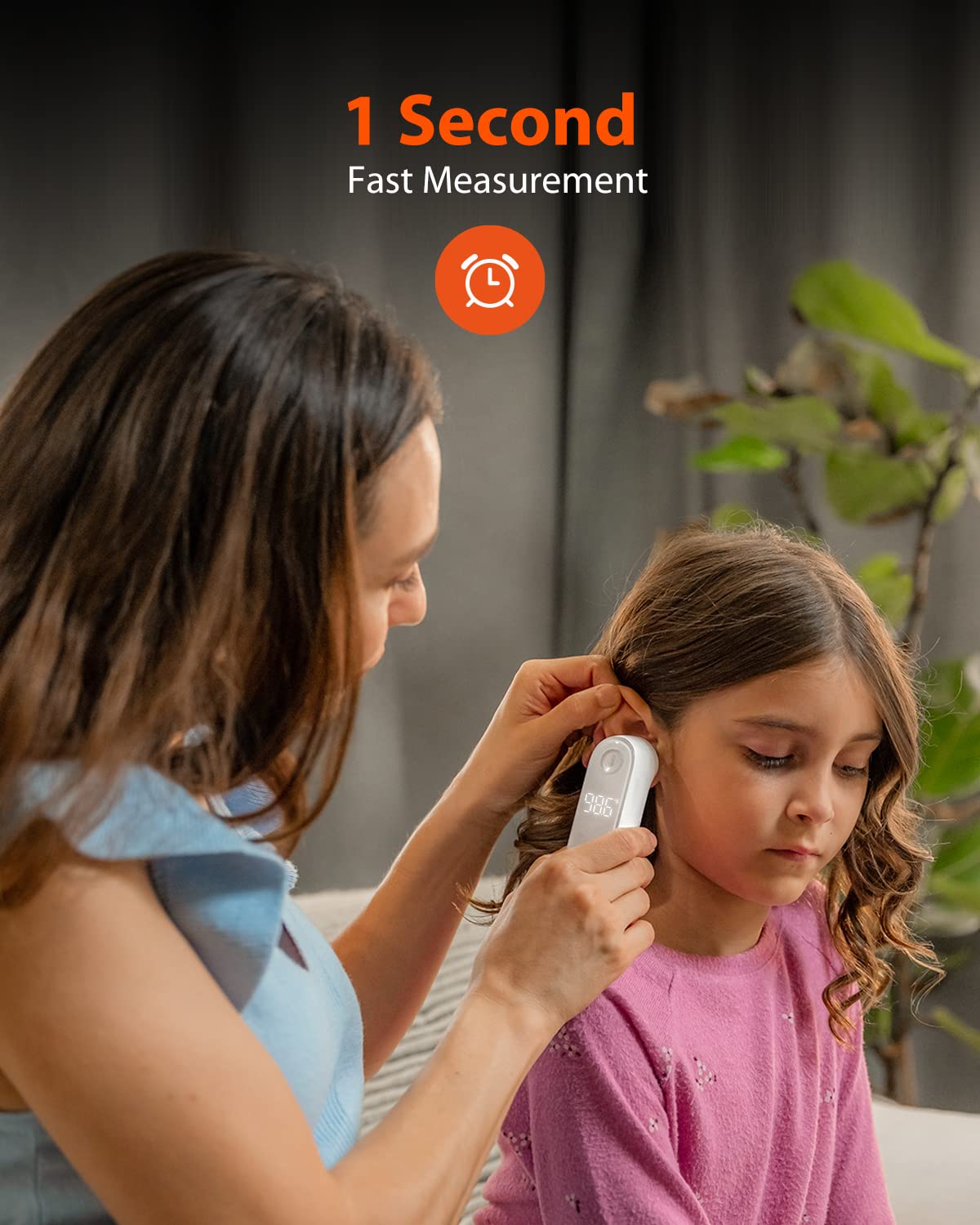 iHealth Ear Thermometer PT5 for Adults, Babies, Toddlers and Kids, Baby Thermometer with 20 Disposable Lens Filters, Digital Thermometer with Easy-to-Read LED Display, Fast,Gentle and Precise Results