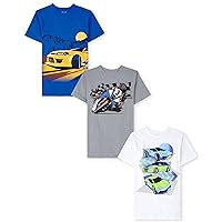 The Children's Place Boys' Vehicles Short Sleeve Graphic T-Shirts,multipacks