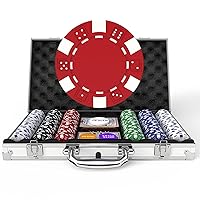 Poker Chips Set 300-Piece 11.5-Gram Chips for Texas Holdem and Blackjack, Complete with Aluminum Travel Case Professional Weight Chips Plus