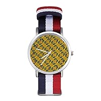 African Kente Tribal Print Printed Quartz Watches Fashion Arabic Numerals Wrist Watch with Adjustable Strap for Men Women