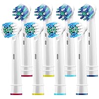 Generic Electric Toothbrush Replacement Brush Heads. 8 Pack Variety Heads - 4 Cross, 4 Classic Clean. Easy Cleaning for Kids & Adults. Compatible with Oral B Electric Toothbrushes