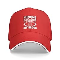 Hunting is Not A Blood Sport It is A Sport That is in Our Blood Hat Funny Sandwich Baseball Cap Curved Visor