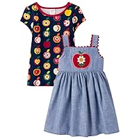 Gymboree Girls' Overall Skirt and Shirt, Matching Toddler Outfit