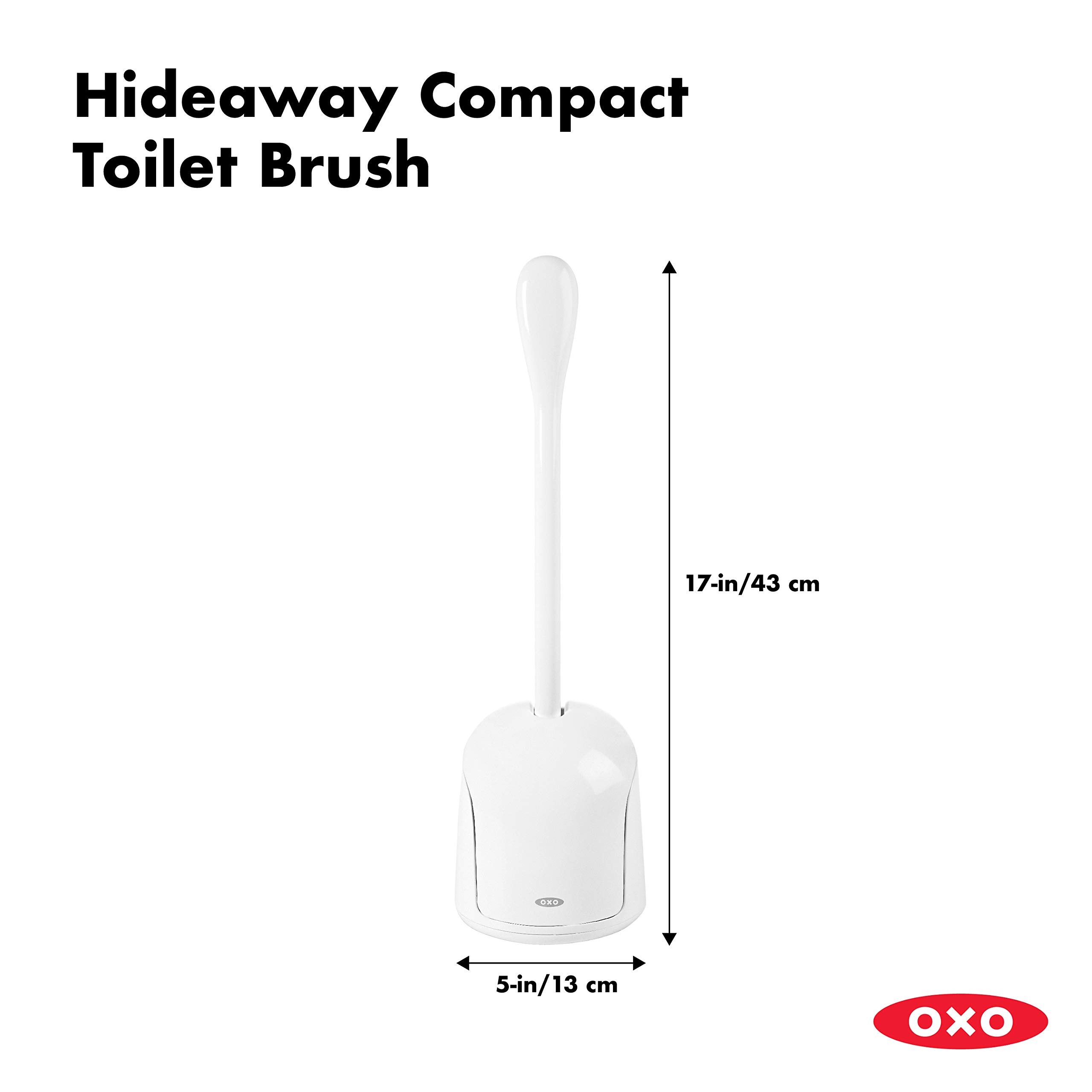 OXO Good Grips Compact Toilet Brush & Canister, White, 6