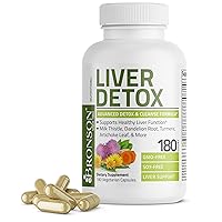 Liver Detox Advanced Detox & Cleansing Formula Supports Health Liver Function with Milk Thistle, Dandelion Root, Turmeric, Artichoke Leaf & More, Non-GMO, 180 Vegetarian Capsules