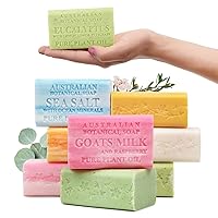 Australian Botanical Soap, Pure Plant Oil Soaps, 8 Bar Soap Variety Pack | 6.6 oz (187g) Natural Ingredient Soap Bars | All Skin Types | Shea Butter Infused - Pack of 8