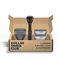 Dollar Shave Club Starter Set - Diamond Grip Razor Handle, 4 Blade Refills, and Razor Cover - Men's and Women's Precision Shaving Kit