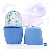 Ice Facial Roller Facial Rollers Cube Face Contour for Face Eyes and Neck Shrinking Pores Reusable Massage Silicone Platinum Facial Ice Molds(Blue)