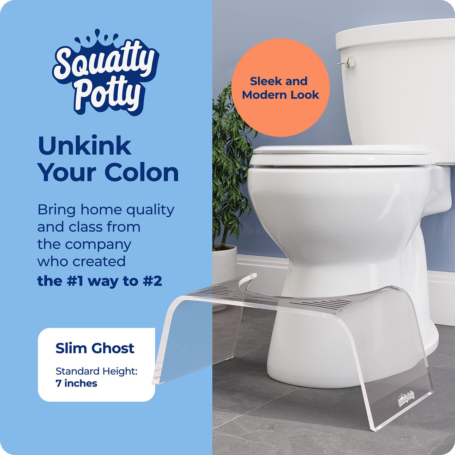 Squatty Potty Ghost Acrylic Toilet Stool, 7