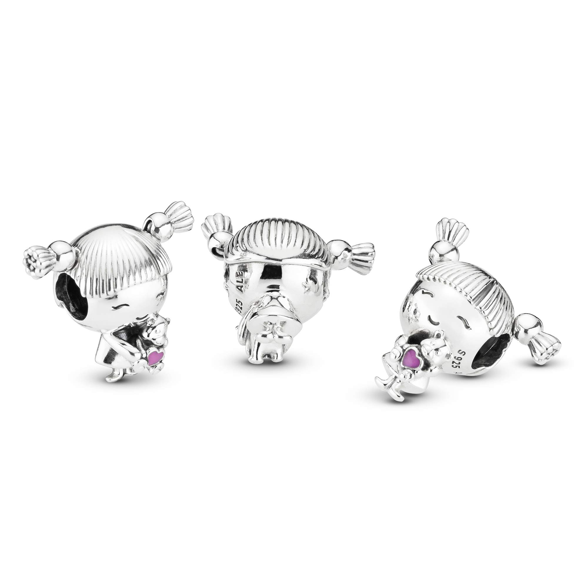 Pandora Little Girl Charm - Compatible Moments Bracelets - Jewelry for Women - Gift for Women in Your Life - Made with Sterling Silver & Enamel, With Gift Box