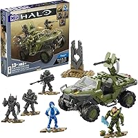 Mega Halo Building Toys Set, FLEETCOM Warthog ATV Vehicle with 469 Pieces, 5 Poseable Micro Action Figures and Accessories